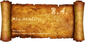 Miu Aldán névjegykártya
